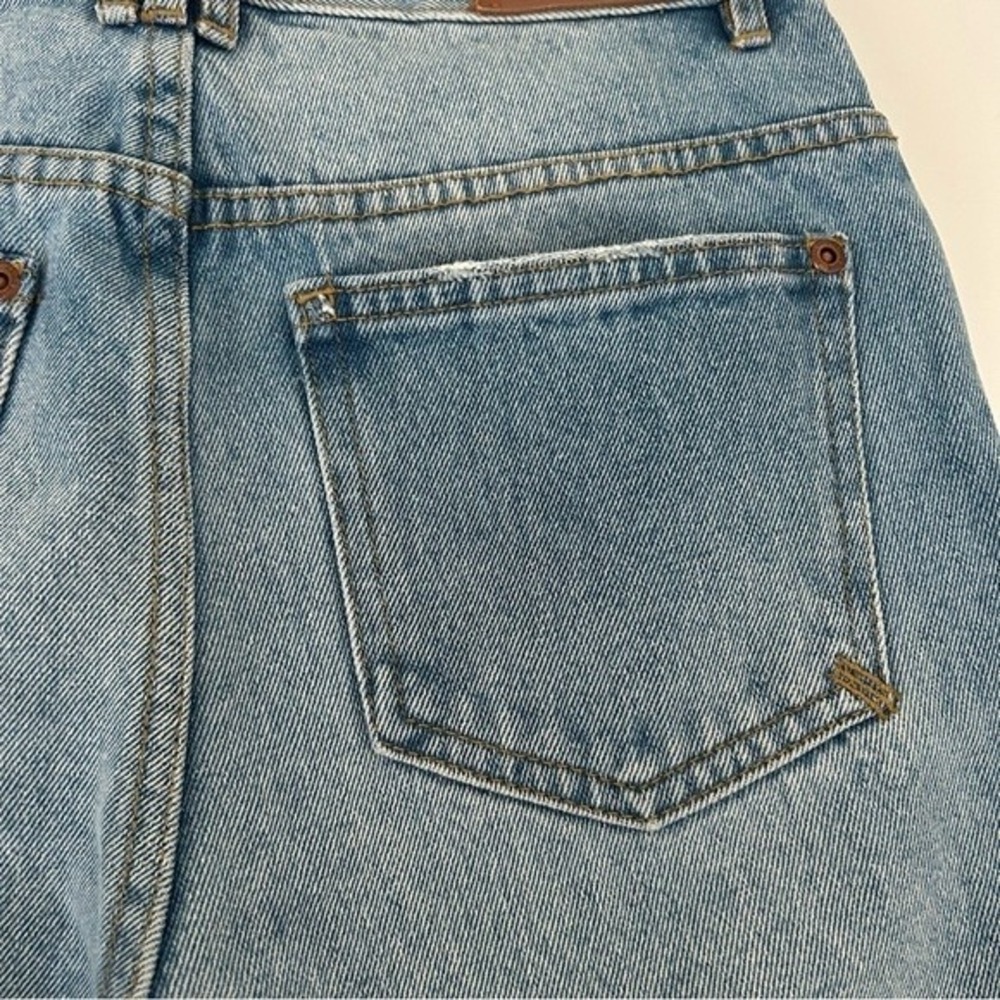 Anine Bing High Rise Straight Leg Distressed Cropped Cotton Denim Jeans Size 26 - Picture 12 of 12